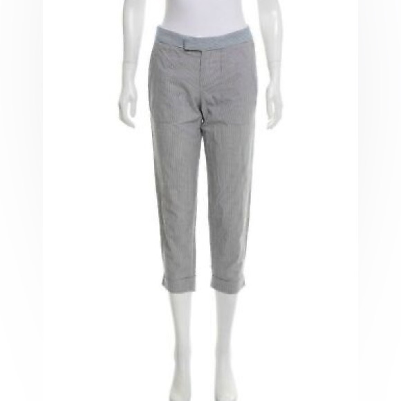 rag & bone Pants - RAG & BONE MID RISE SEERSUCKER STRIPED CROPPED PANTS